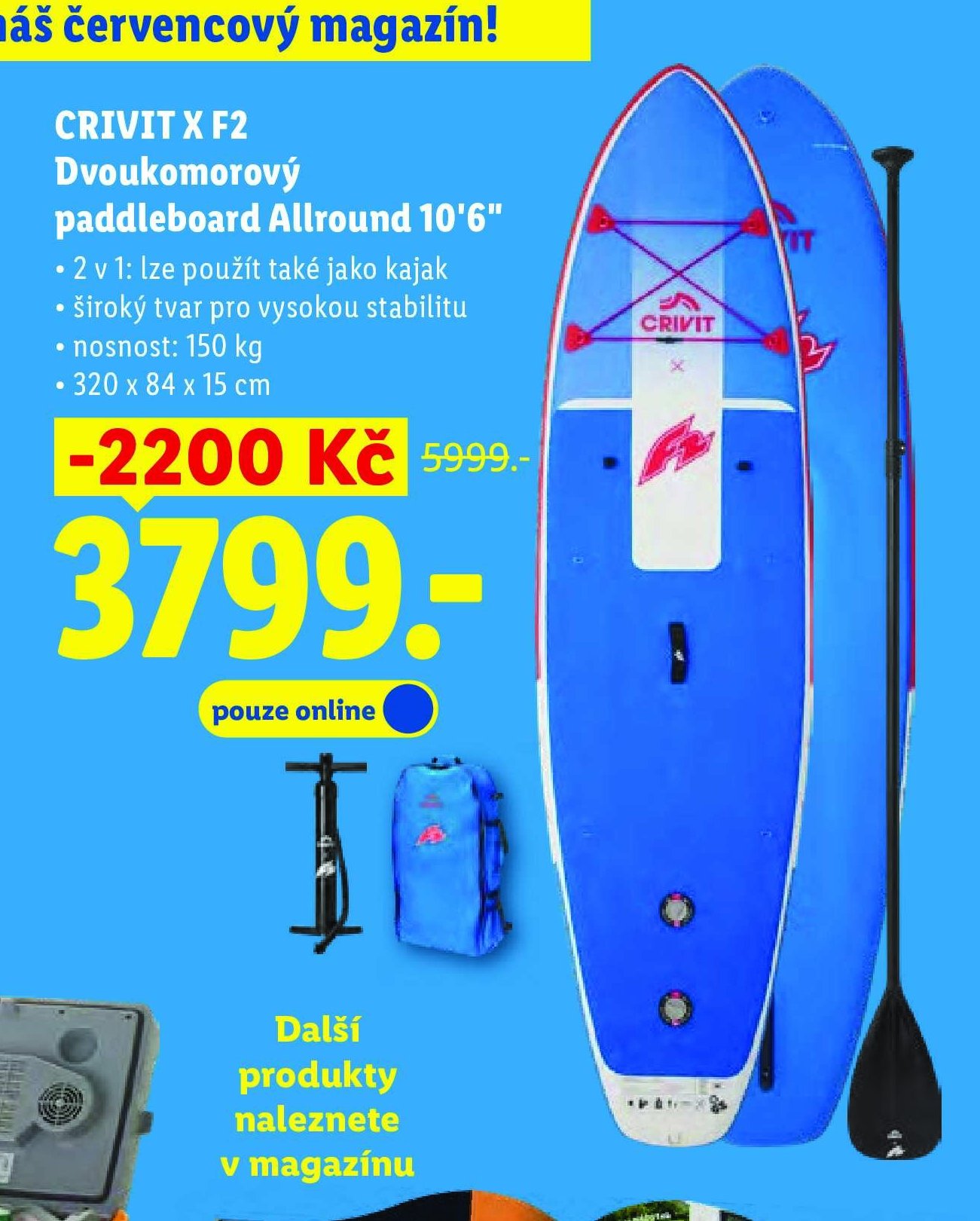 CRIVIT X F2 Dvoukomorový paddleboard Allround 10'6