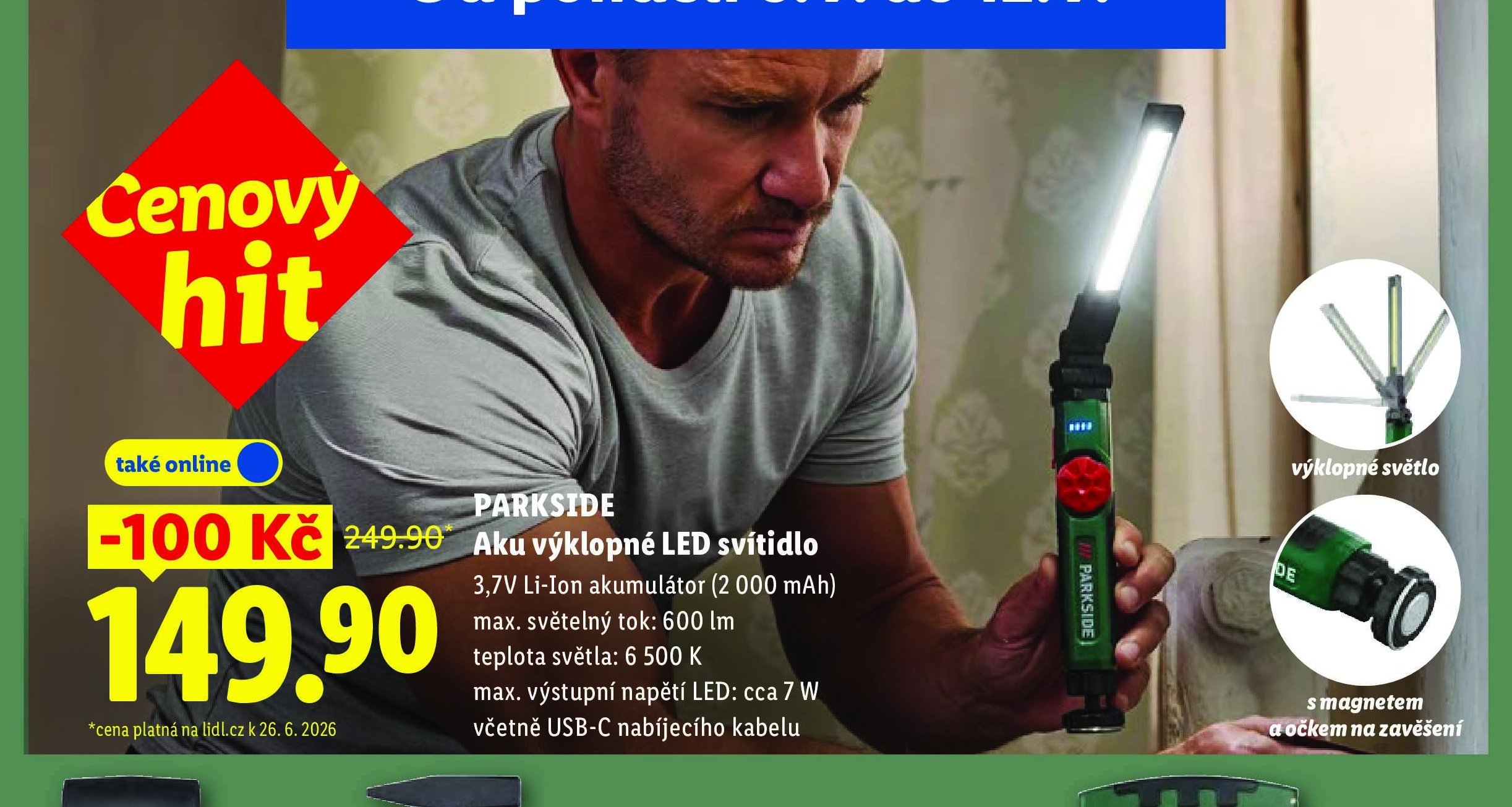 PARKSIDE Aku výklopné LED svítidlo