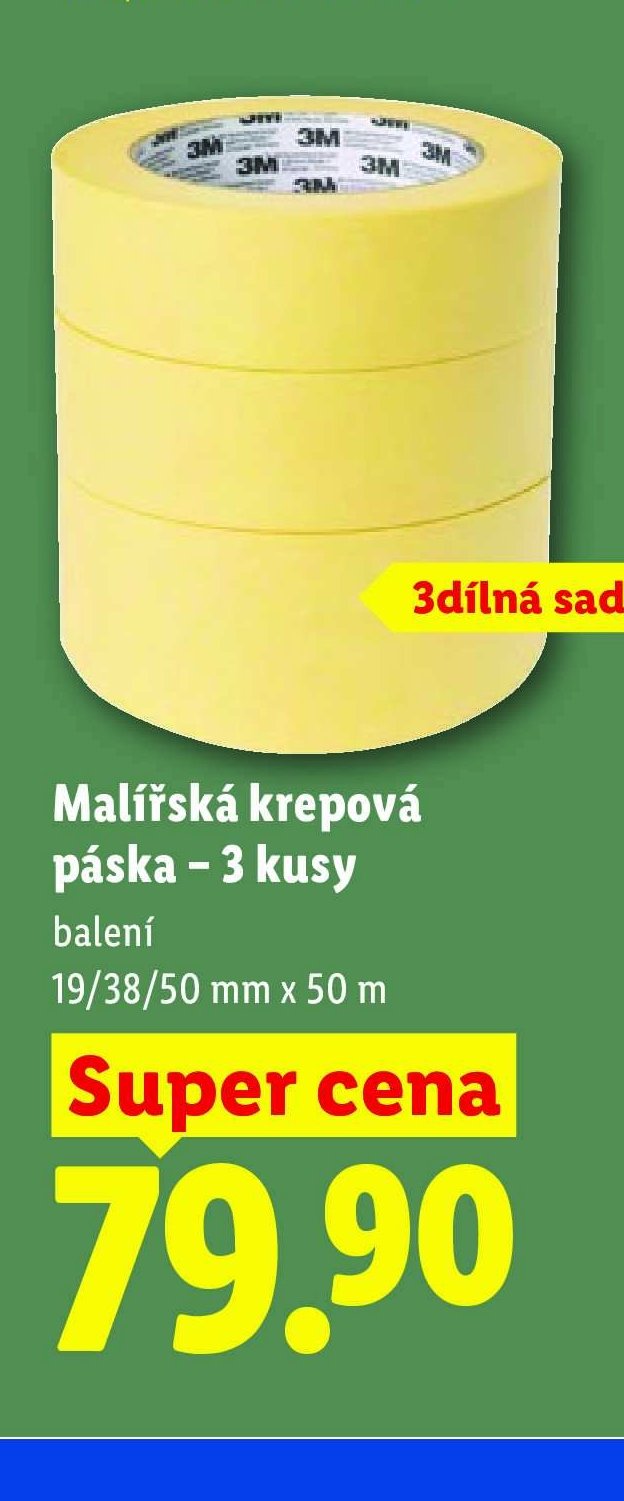 Malířská krepová páska – 3 kusy