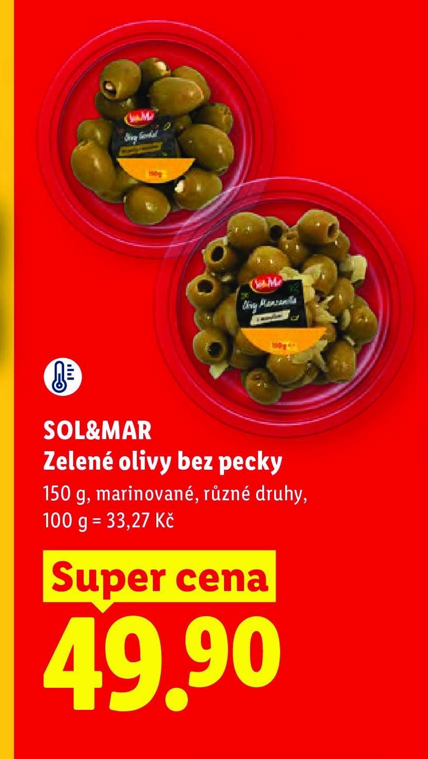 SOL&MAR Zelené olivy bez pecky
