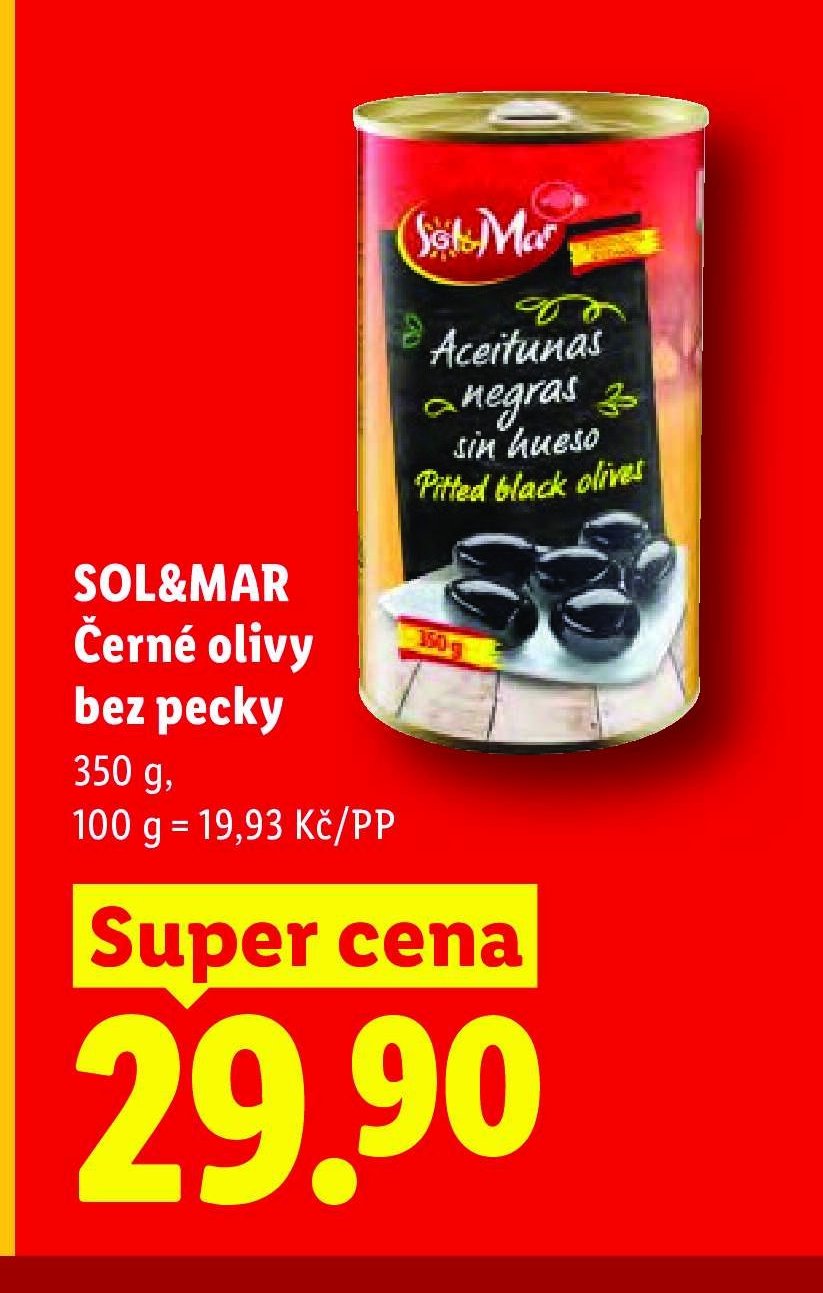 SOL&MAR Černé olivy bez pecky