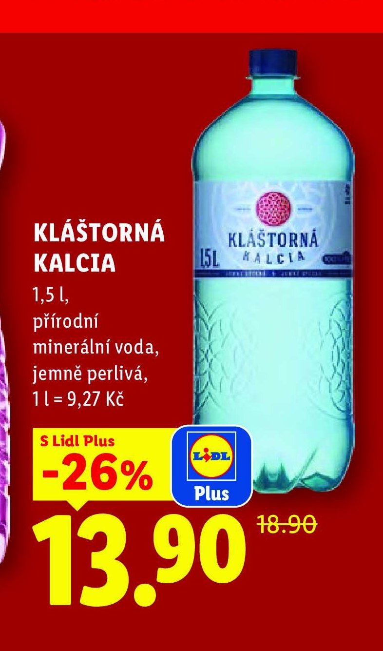 KLÁŠTORNÁ KALCIA 1,5 l, přírodní minerální voda
