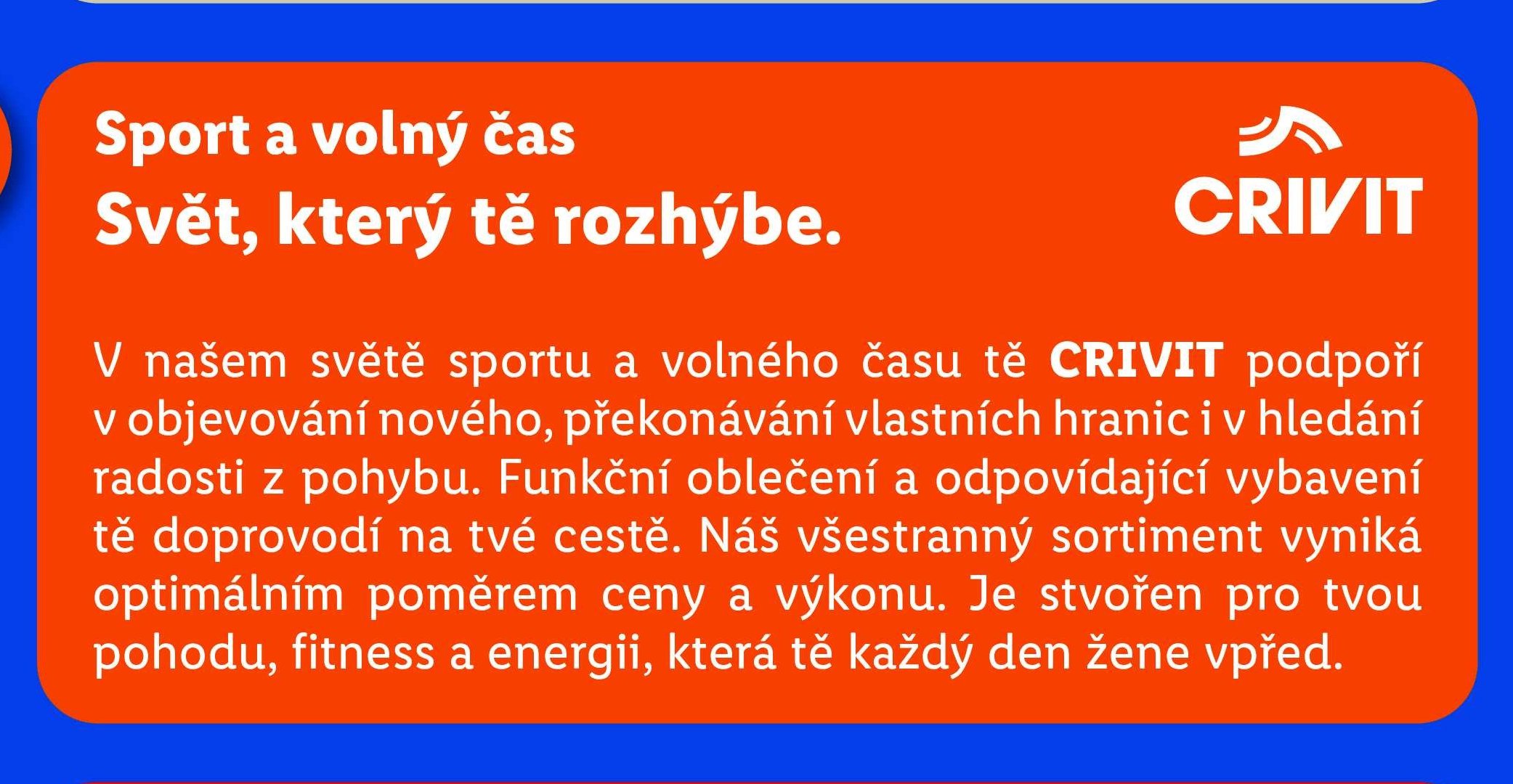 Sport a volný čas, CRIVIT