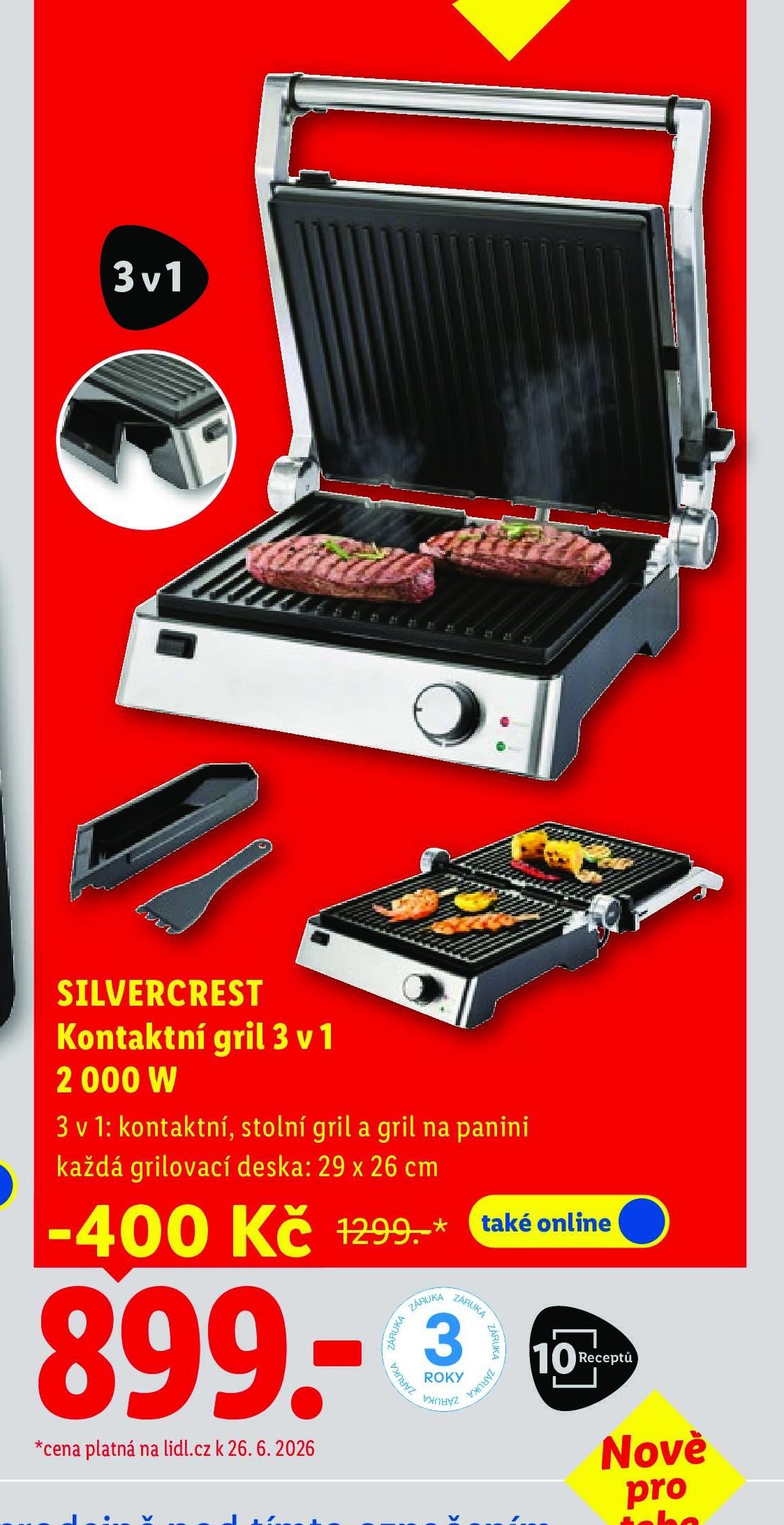 SILVERCREST Kontaktní gril 3 v 1