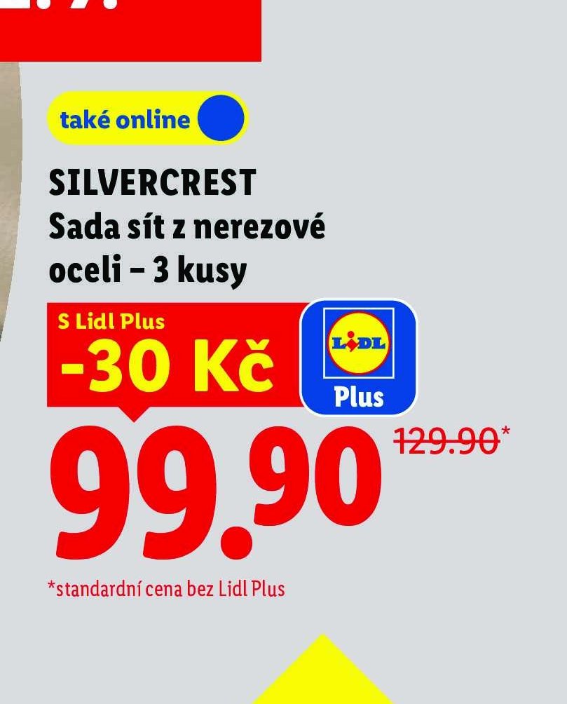 SILVERCREST Sada sít z nerezové oceli - 3 kusy