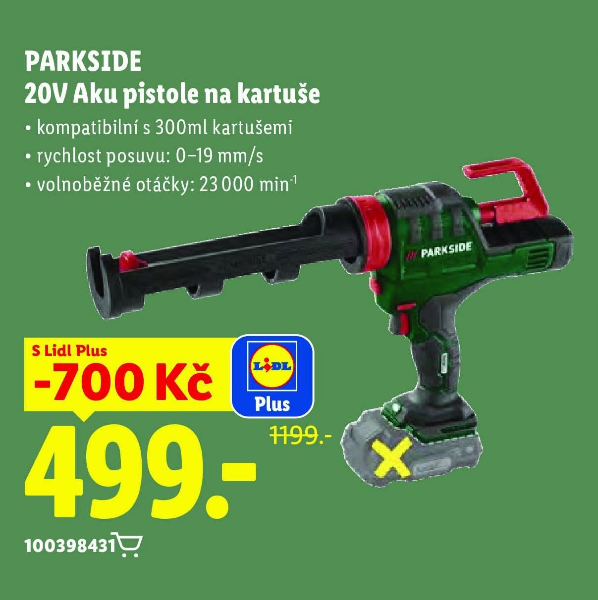PARKSIDE 20V Aku pistole na kartuše