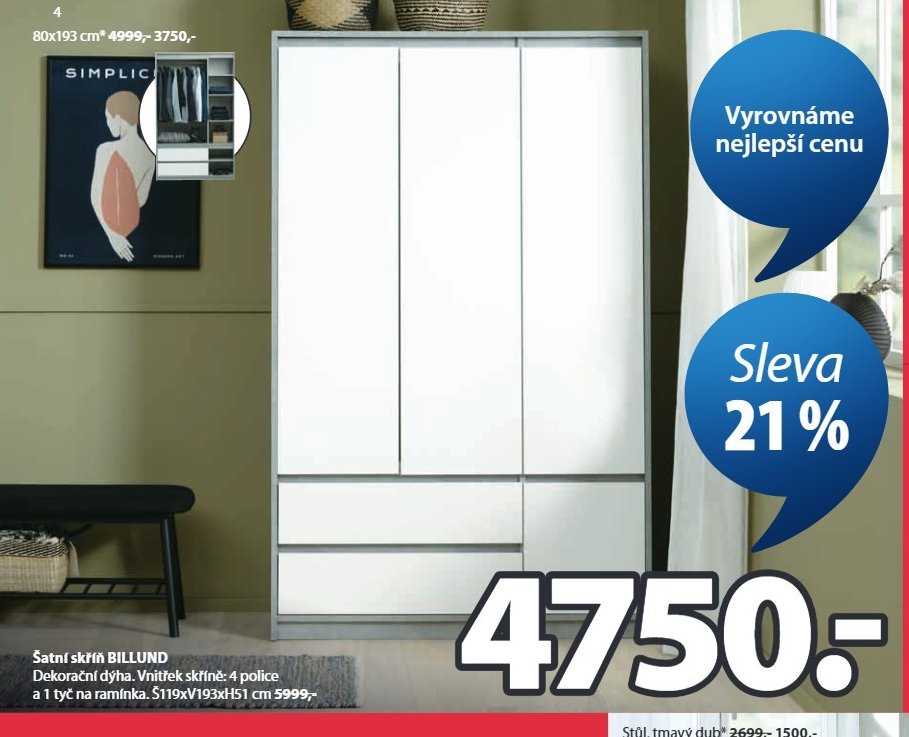 Šatní skříň BILLUND