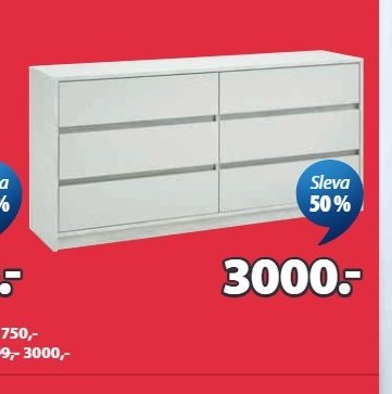 Komoda BILLUND 3+3 zásuvky