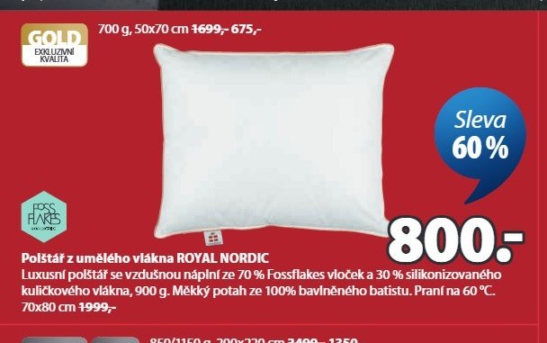 Polštář z umělého vlákna ROYAL NORDIC