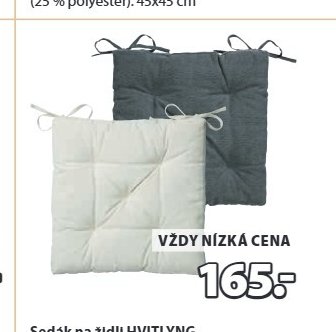 Sedák na židli HVITLYNG