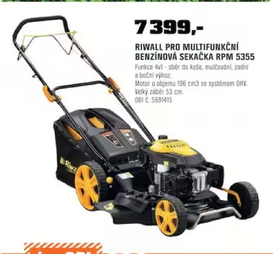 RIWALL PRO MULTIFUNKČNÍ BENZÍNOVÁ SEKAČKA RPM 5355