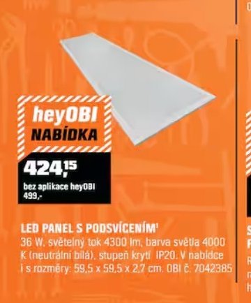 LED PANEL S PODSVÍCENÍM