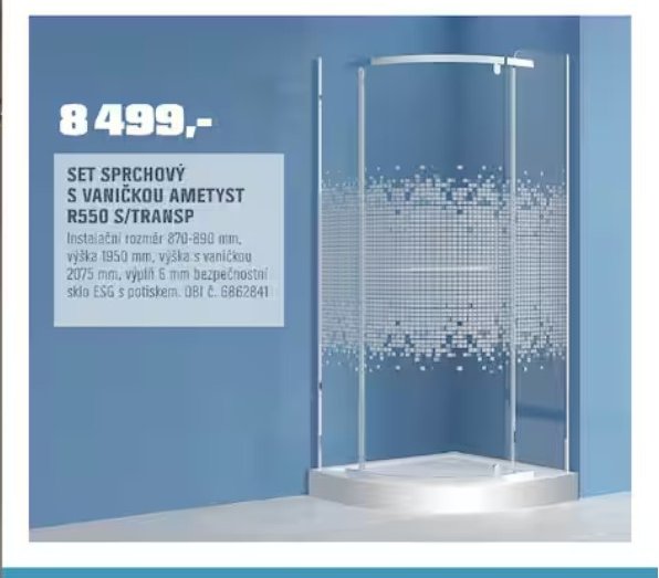 SET SPRCHOVÝ S VANIČKOU AMETYST R550 S/TRANSP