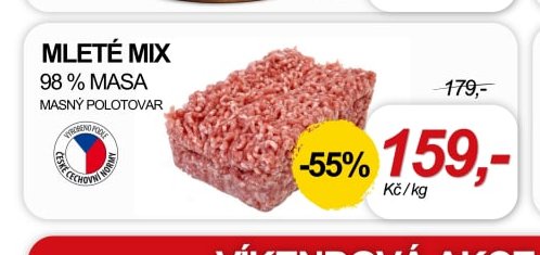 MLETÉ MIX 98 % MASA MASNÝ POLOTOVAR