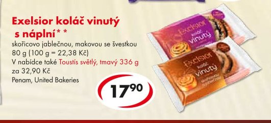 Exelsior koláč vinutý s náplní
