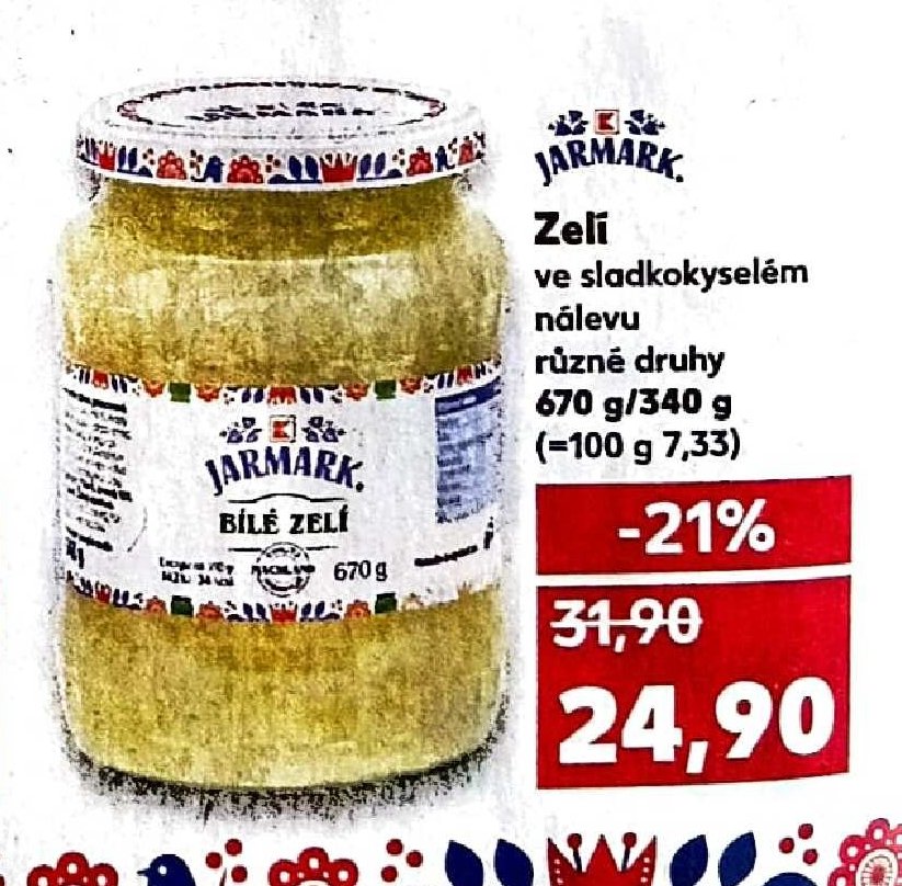 Zelí ve sladkokyselém nálevu 670g/340g