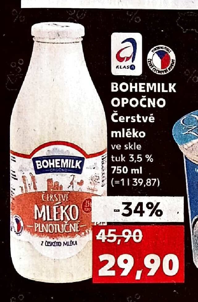 BOHEMILK Čerstvé mléko ve skle