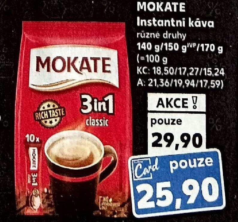 Mokate Instantní káva různé druhy 140 g/150 g/170 g
