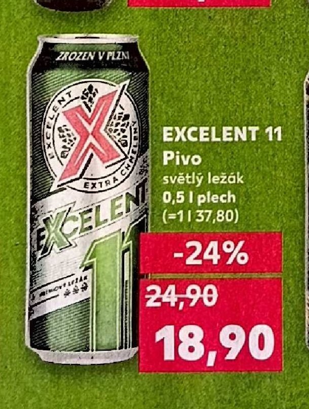 Excelent 11 Pivo světlý ležák 0,5 l plech