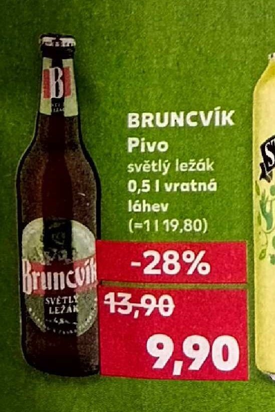Bruncvík Pivo světlý ležák 0,5 l vratná láhev