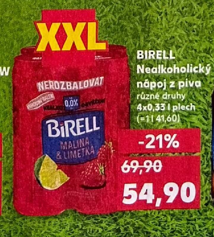 Birell Nealkoholický nápoj z piva různé druhy 4x0,33 l plech