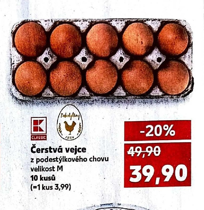 Čerstvá vejce 10 kusů
