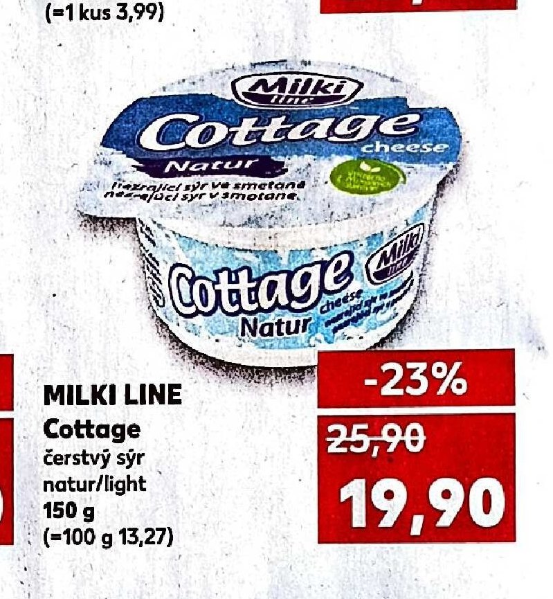 MILKI LINE Cottage čerstvý sýr 150g