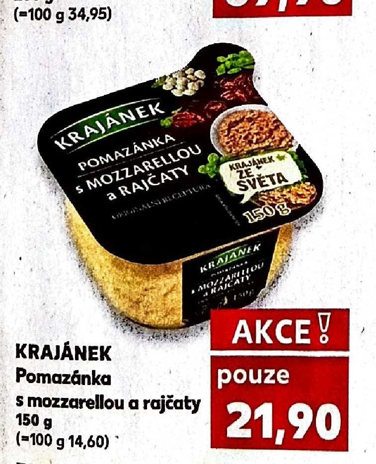 KRAJÁNEK Pomazánka s mozzarellou a rajčaty 150g