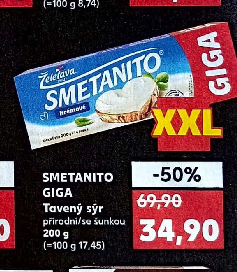 Smetanito GIGA Tavený sýr