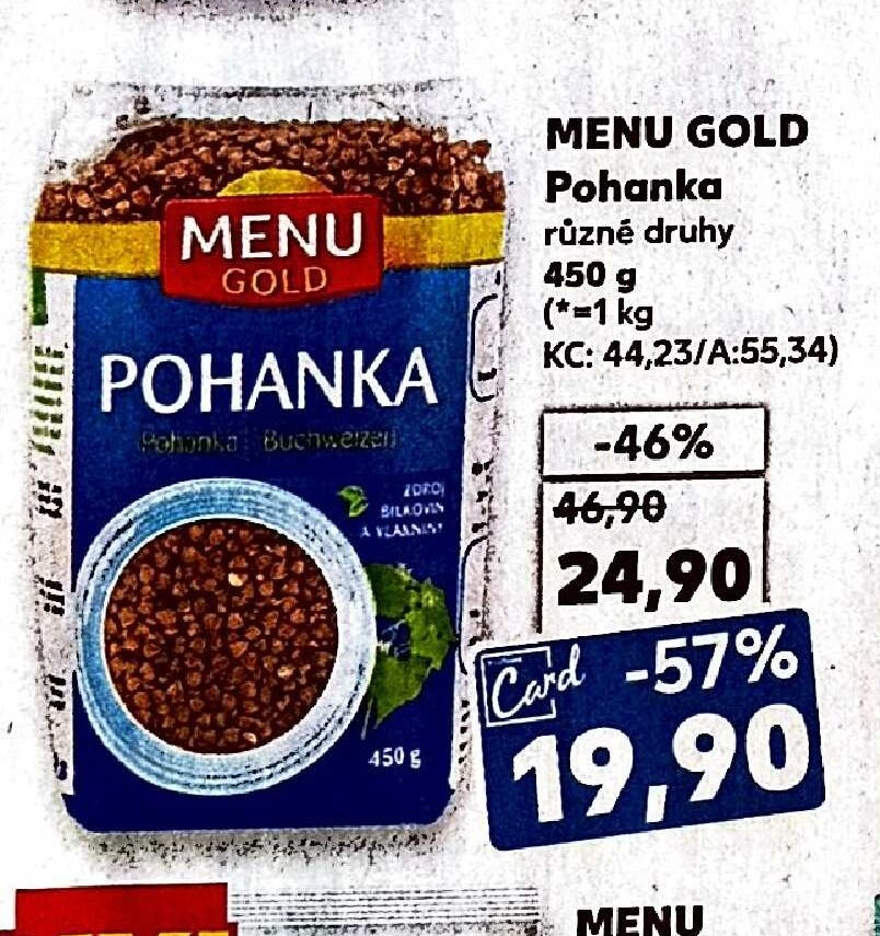 Menu Gold Pohanka