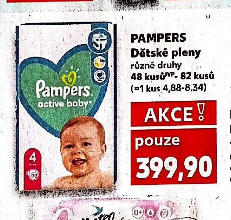 PAMPERS Dětské pleny různé druhy 48 kusů - 82 kusů