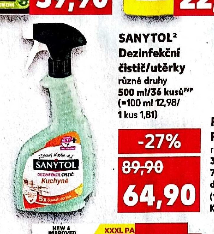 SANYTOL Dezinfekční čistič/utěrky