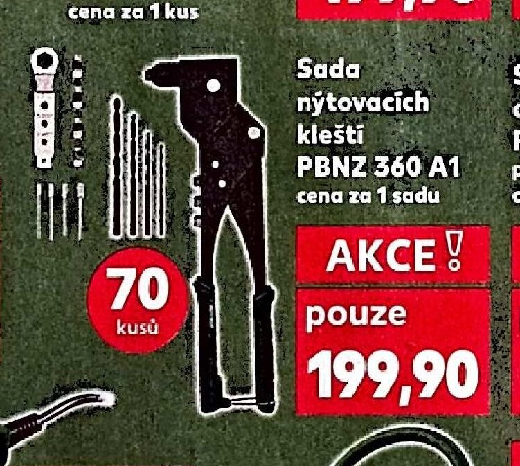 Sada nýtovacích kleští PBNZ 360 A1