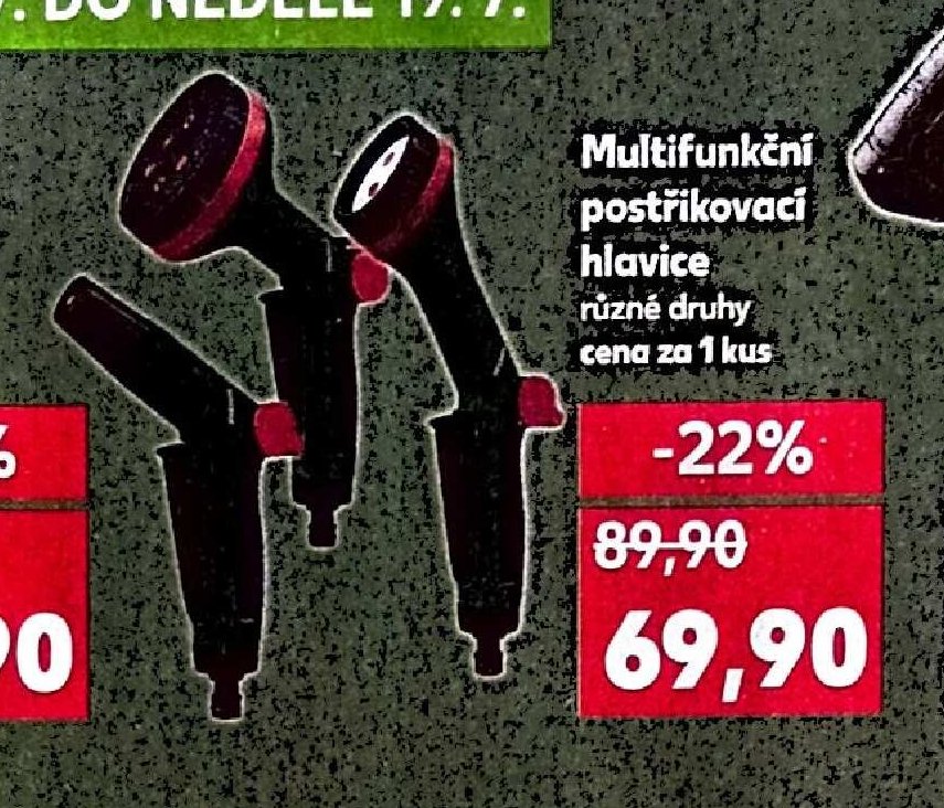 Multifunkční postřikovací hlavice