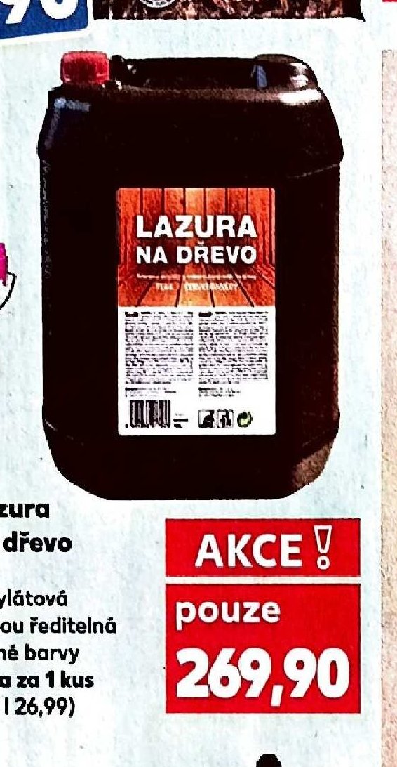 Lazura na dřevo 10 l akrylátová