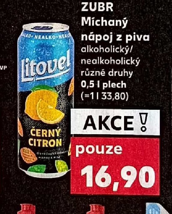 LITOVEL/HOLBA/ZUBR Míchaný nápoj z piva