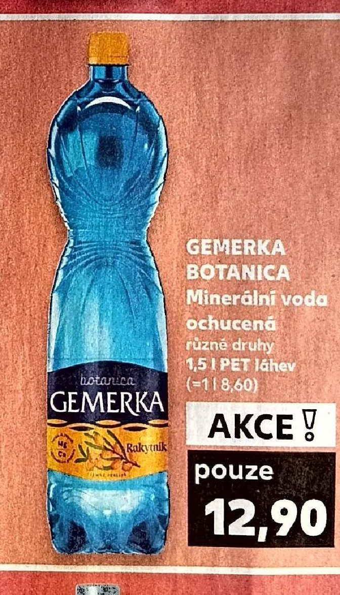 GEMERKA BOTANICA Minerální voda ochucená různé druhy 1,5 l