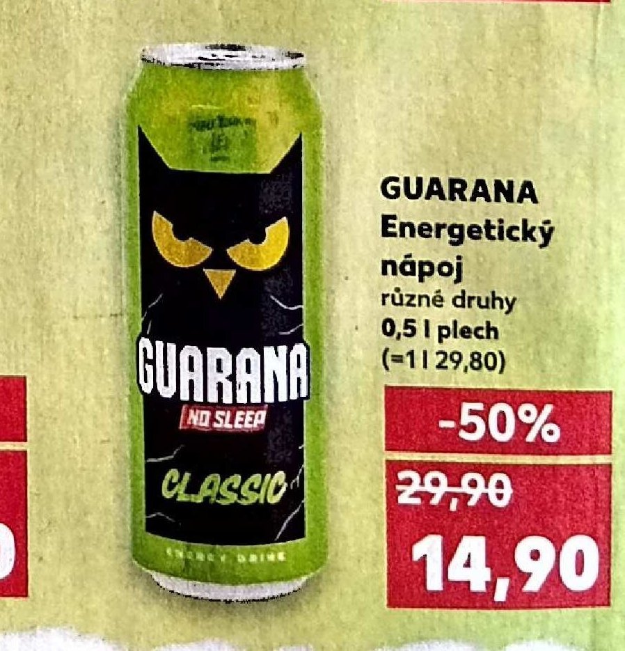 Guarana energetický nápoj