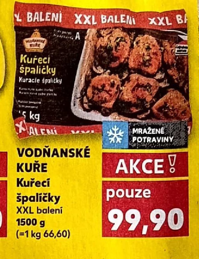 Vodňanské kuře Kuřecí špalíčky XXL balení 1500 g