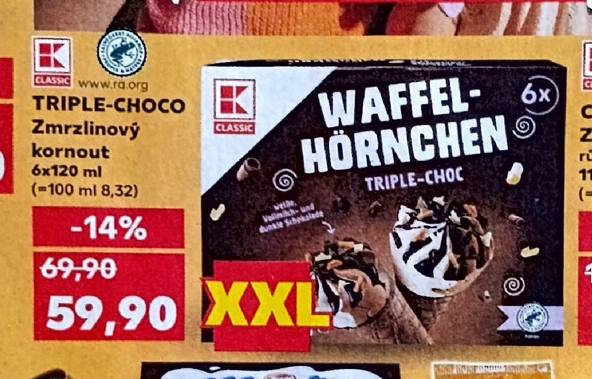 TRIPLE-CHOCO Zmrzlinový kornout
