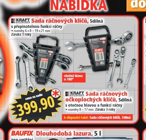 KRAFT Sada ráčnových klíčů