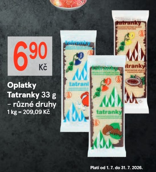 Oplatky Tatranky 33 g