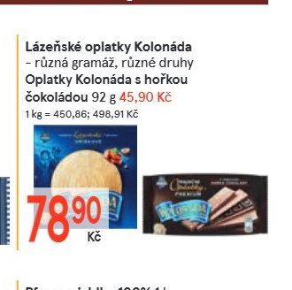 Lázeňské oplatky Kolonáda, Oplatky Kolonáda 92 g