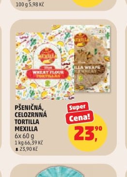 PŠENIČNÁ, CELOZRNNÁ TORTILLA MEXILLA