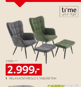 Relaxační křeslo s taburetem