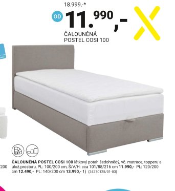 ČALOUNĚNÁ POSTEL COSI 100