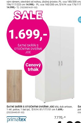 ŠATNÍ SKŘÍŇ S OTOČNÝMI DVEŘMI JOE