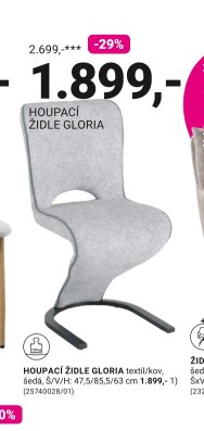 HOUPACÍ ŽIDLE GLORIA