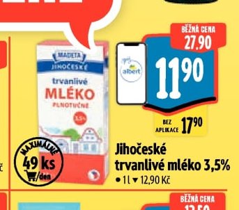 Jihočeské trvanlivé mléko 3,5%