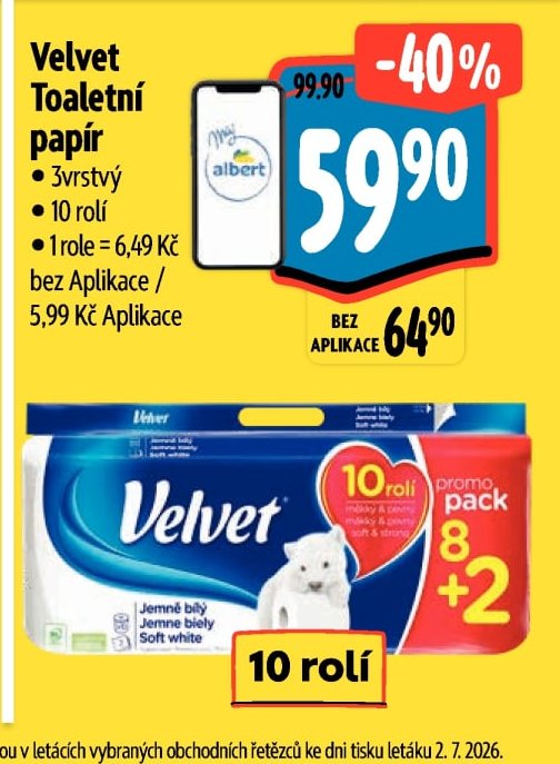 Velvet Toaletní papír